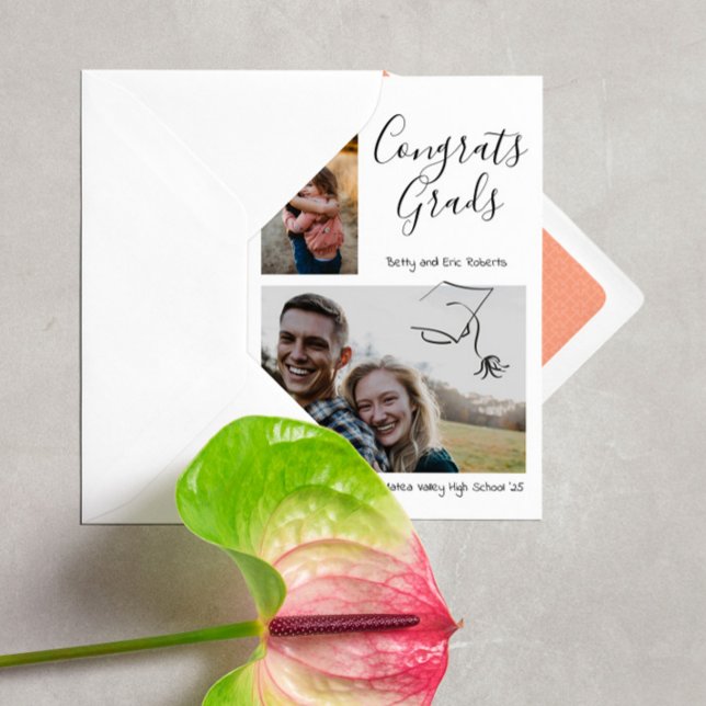 Graduation Photo Siblings Then and Now Invitation (Creator Uploaded)