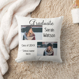 graduation photo simple classic add class year sch cushion