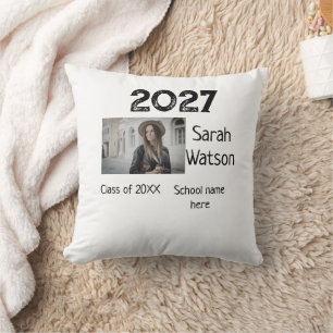 graduation photo simple classic add class year sch cushion