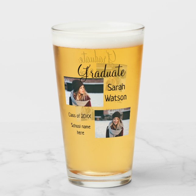 graduation photo simple classic add class year sch glass (Back Filled)