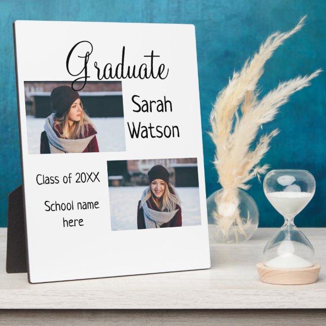 graduation photo simple classic add class year sch plaque (Side)
