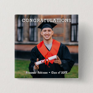 Graduation Photo Stylish Keepsake 15 Cm Square Badge
