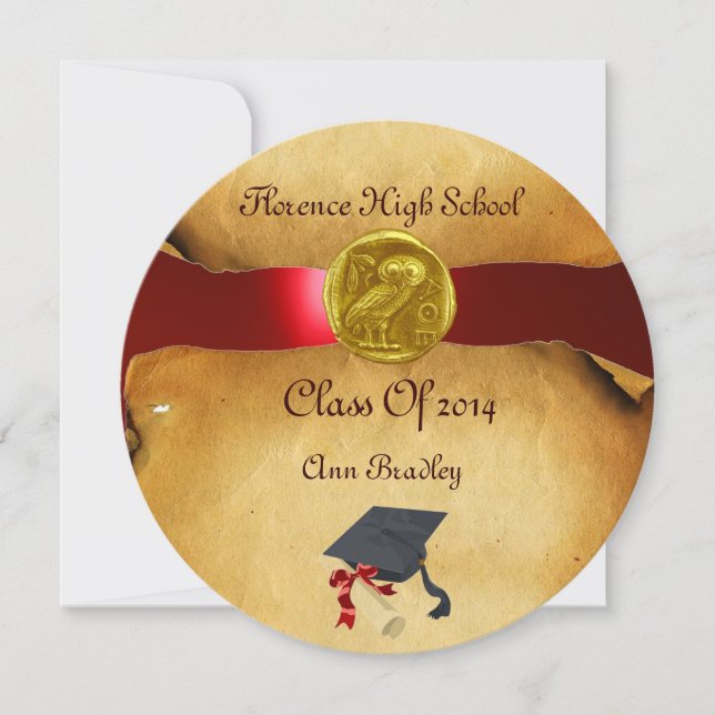 GRADUATION PHOTO TEMPLATE GOLD OWL (Front)