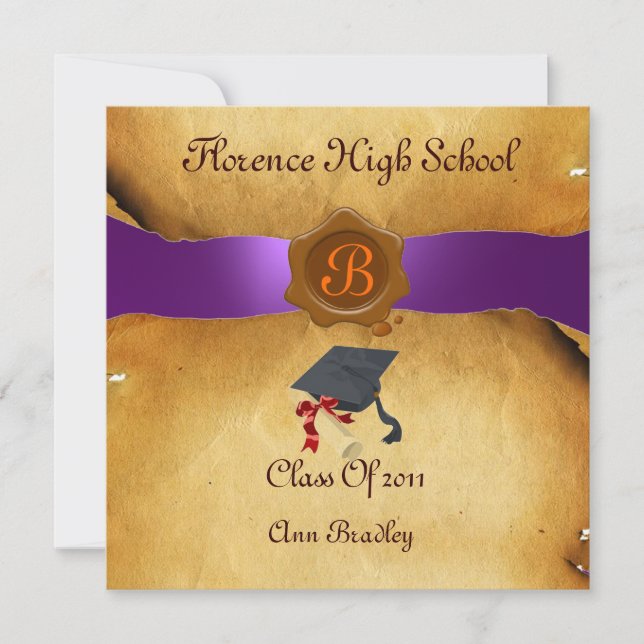GRADUATION PHOTO TEMPLATE PARCHMENT p Wax Seal (Front)