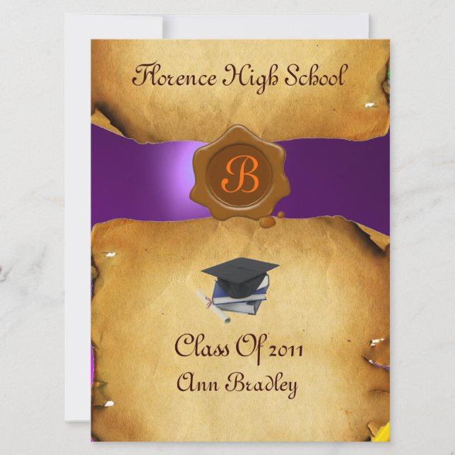 GRADUATION PHOTO TEMPLATE PARCHMENT Wax Seal (Front)