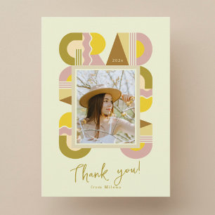Graduation photo thank you card 2026 retro
