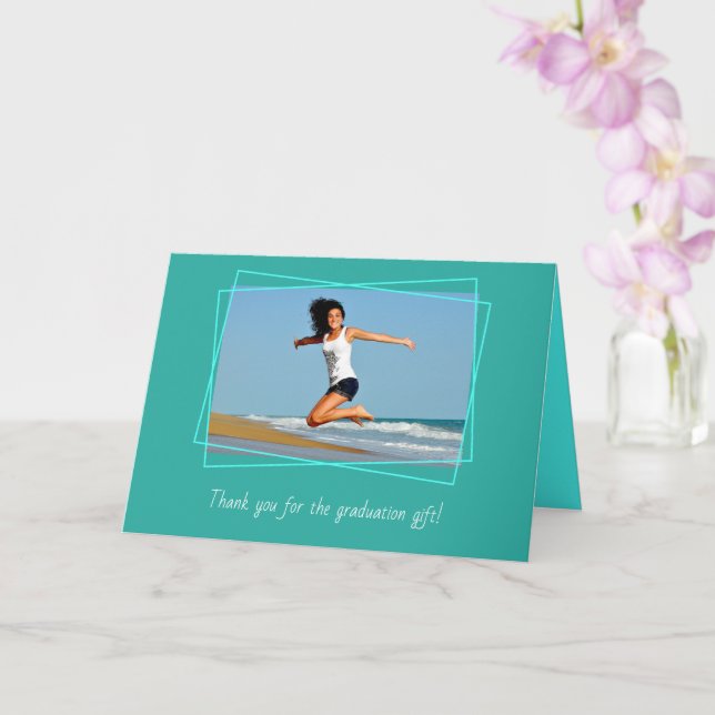 Graduation Photo Thank You folded Card (Orchid)