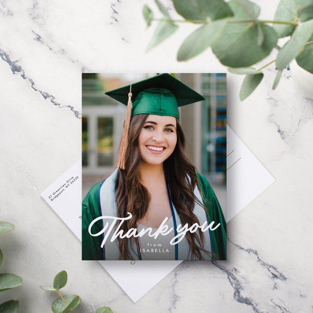 Graduation photo thank you postcard (Creator Uploaded)