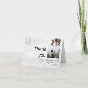 Graduation Photo Thank You Rustic Card