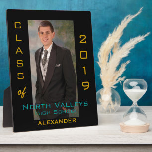 Graduation Photograph with Year and School Name Plaque