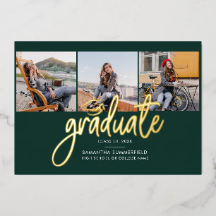 Graduation Photos Grad 2025 Gold Foil Announcement