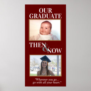 Graduation Picture Frames, Then Now Pictures Poster