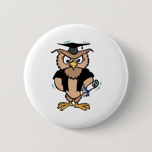 Graduation Pin Wise Old Owl Cap Diploma
