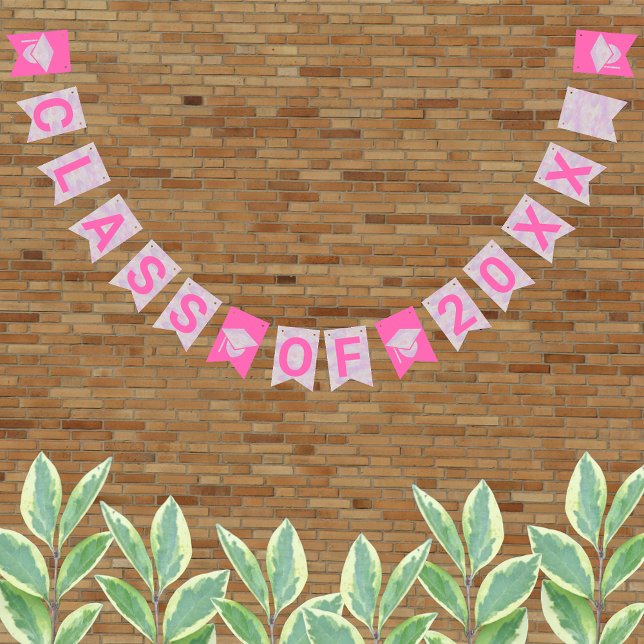 Graduation Pink Opal Party Signs Class Of Year (Creator Uploaded)