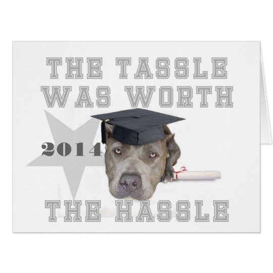 Graduation pitbull dog card