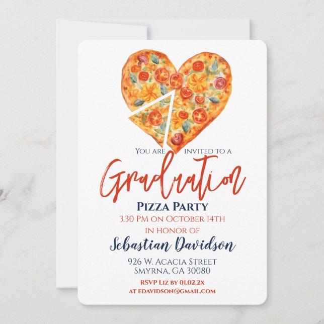 Graduation Pizza Party Invitation (Front)
