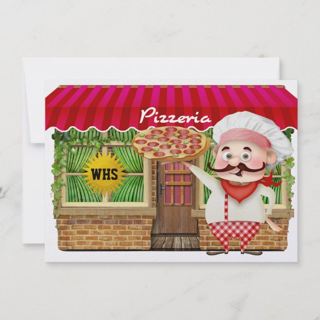 Graduation Pizza Party - SRF Invitation (Front)