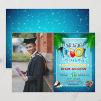 Graduation Pool Party Invitation with Photo