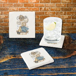 Graduation Present Blue Cap Stone Coaster