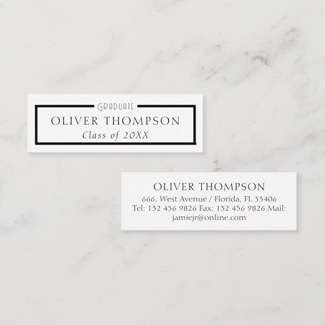 Graduation Professional Networking Mini Business Card (Front/Back)