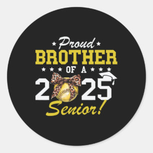 Graduation Proud Brother Of A 2025 Senior Softll P Classic Round Sticker