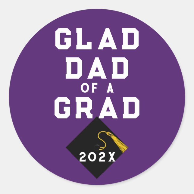 Graduation Proud Dad Classic Round Sticker (Front)