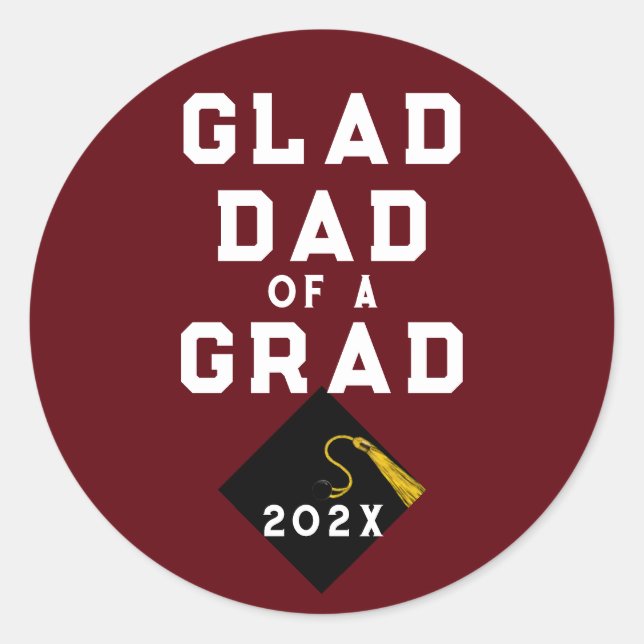 Graduation Proud Dad Classic Round Sticker (Front)