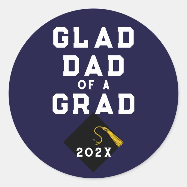 Graduation Proud Dad Classic Round Sticker (Front)