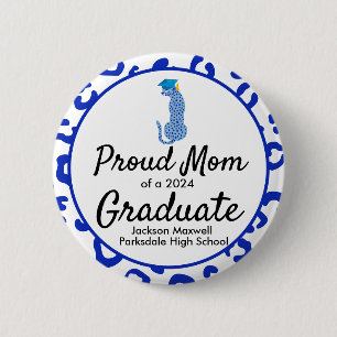 Graduation Proud Mum blue edition 6 Cm Round Badge
