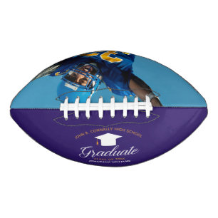 Graduation Purple Gold Custom 2024 Graduate Photo Football