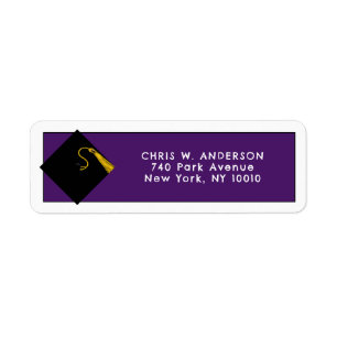 Graduation Purple Return Address Labels