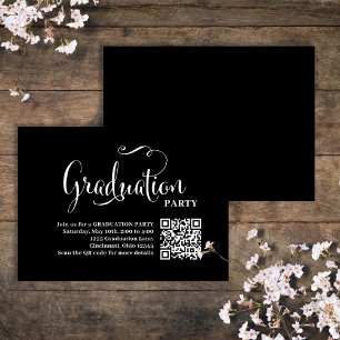 Graduation QR Code Party Invitation Script Insert