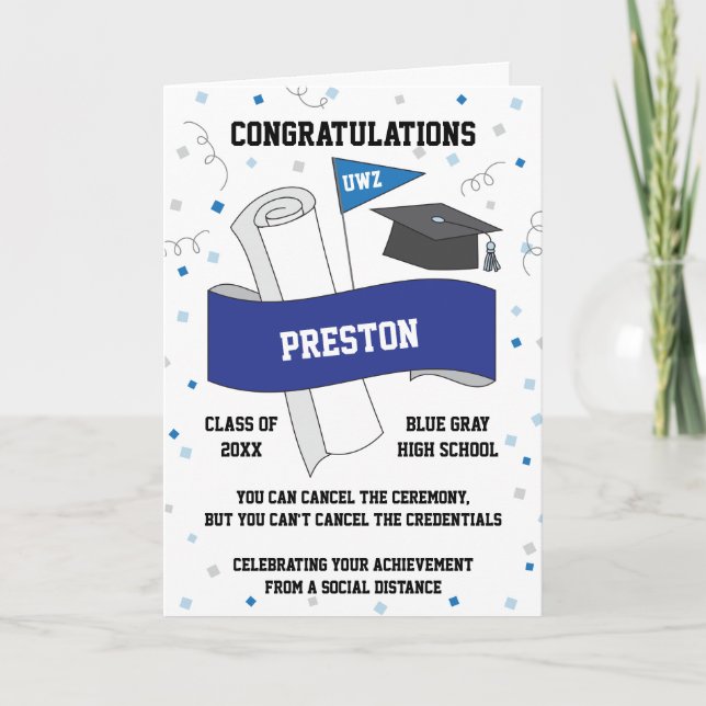 Graduation Quarantine Social Distancing Custom Card (Front)