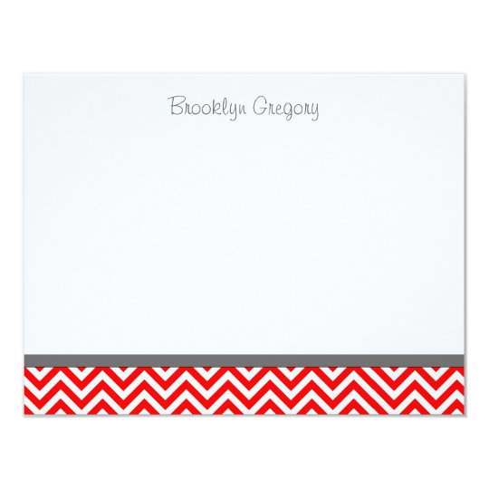 Graduation Red and White Chevron Stripe Thank You Card