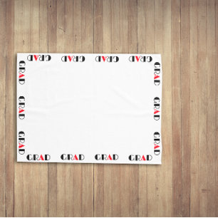 Graduation red black modern  tablecloth