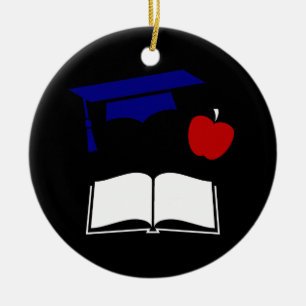 Graduation Red White and Blue Design Ceramic Ornament