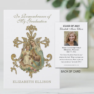 Graduation Remembrance Religious Holy Prayer Cards