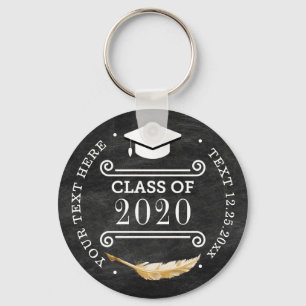 Graduation Retro Chalkboard Personalized Key Ring