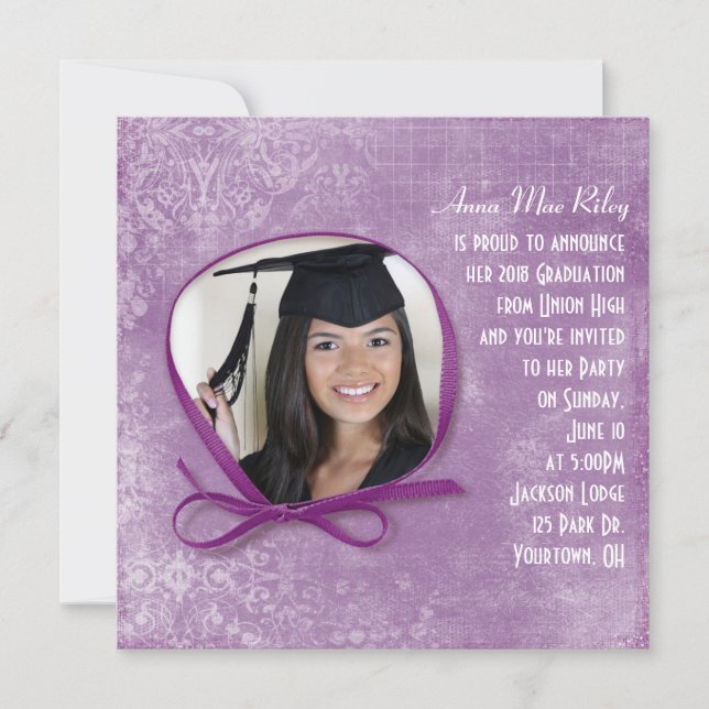 Graduation Ribbon Frame Invitation (Front)
