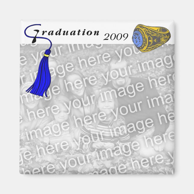 Graduation Ring BLUE Magnet (Front)