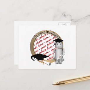 Graduation Robot Photo Frame Announcement Postcard