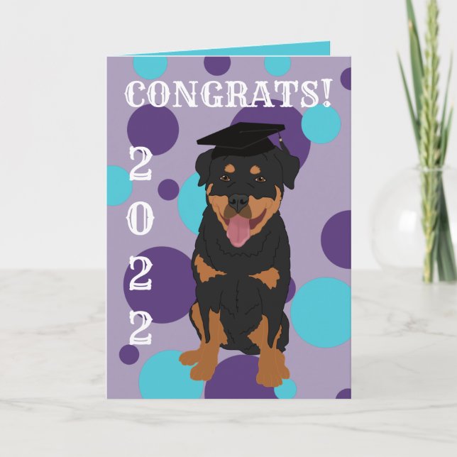 Graduation Rottweiler  Card (Front)