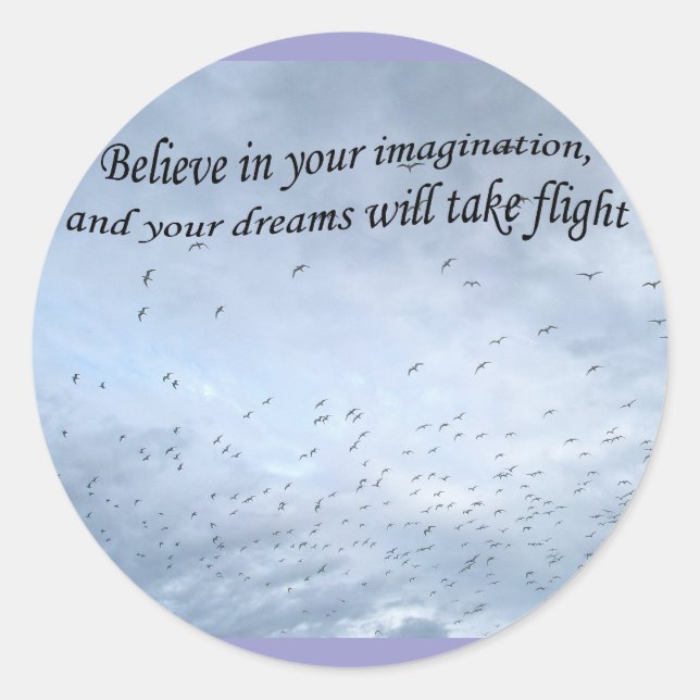 Graduation Royal Terns in Flight Classic Round Sticker (Front)