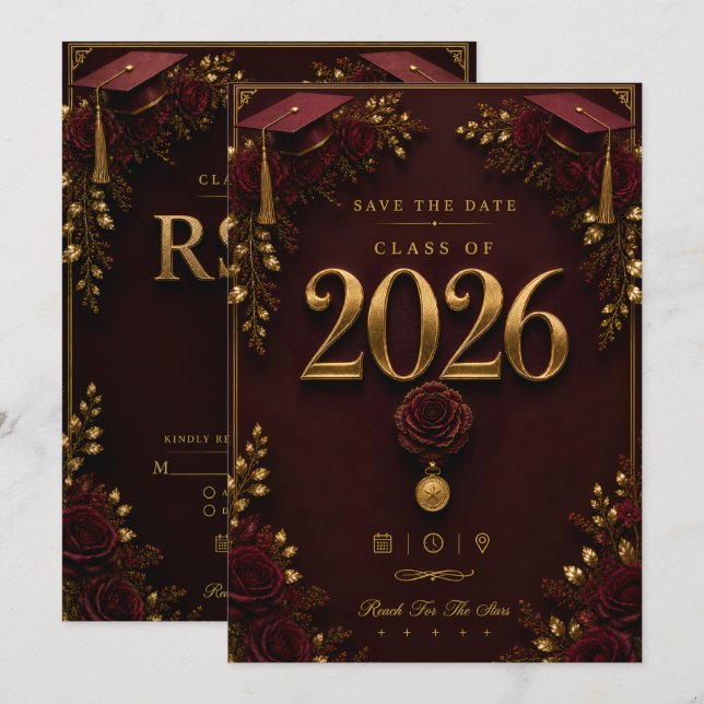 Graduation RSVP Card | Class of 2026 Invitation  (Front/Back)