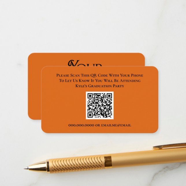 Graduation  RSVP QR Code Response Card (Front/Back In Situ)