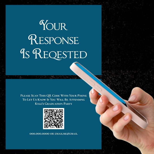 Graduation  RSVP QR Code Response Card (QR Code Response Card - Choose your own color. Graduation Events & Parties)