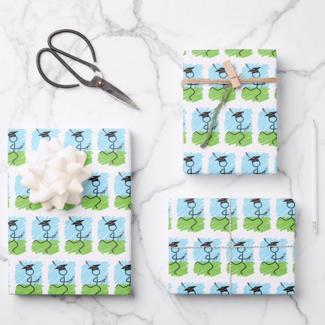 Graduation Runner Pattern © Cross Country Track Wrapping Paper Sheet (Front)