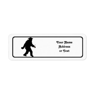 Graduation Sasquatch with Grad Cap Return Address Label