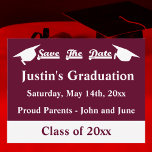 Graduation Save The Date Card With Maroon<br><div class="desc">Here is a Save The Date Graduation card for you to personalize. You can change the background color and four lines of text can be modified. Great for all types of graduation, college, high school, middle school, junior high, military, kindergarten, trade school, culinary school and so forth. Let your guests...</div>