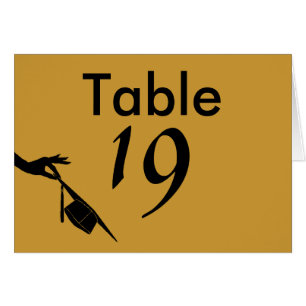 Graduation Sch Colours Blue Gold Table Number Card